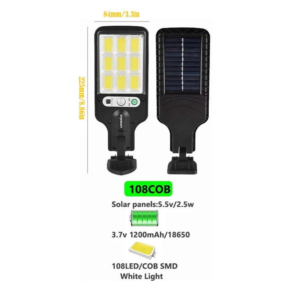 4x- Solar Motion Sensor Light 180° Adjustable Panel IP65 3 Lighting Modes