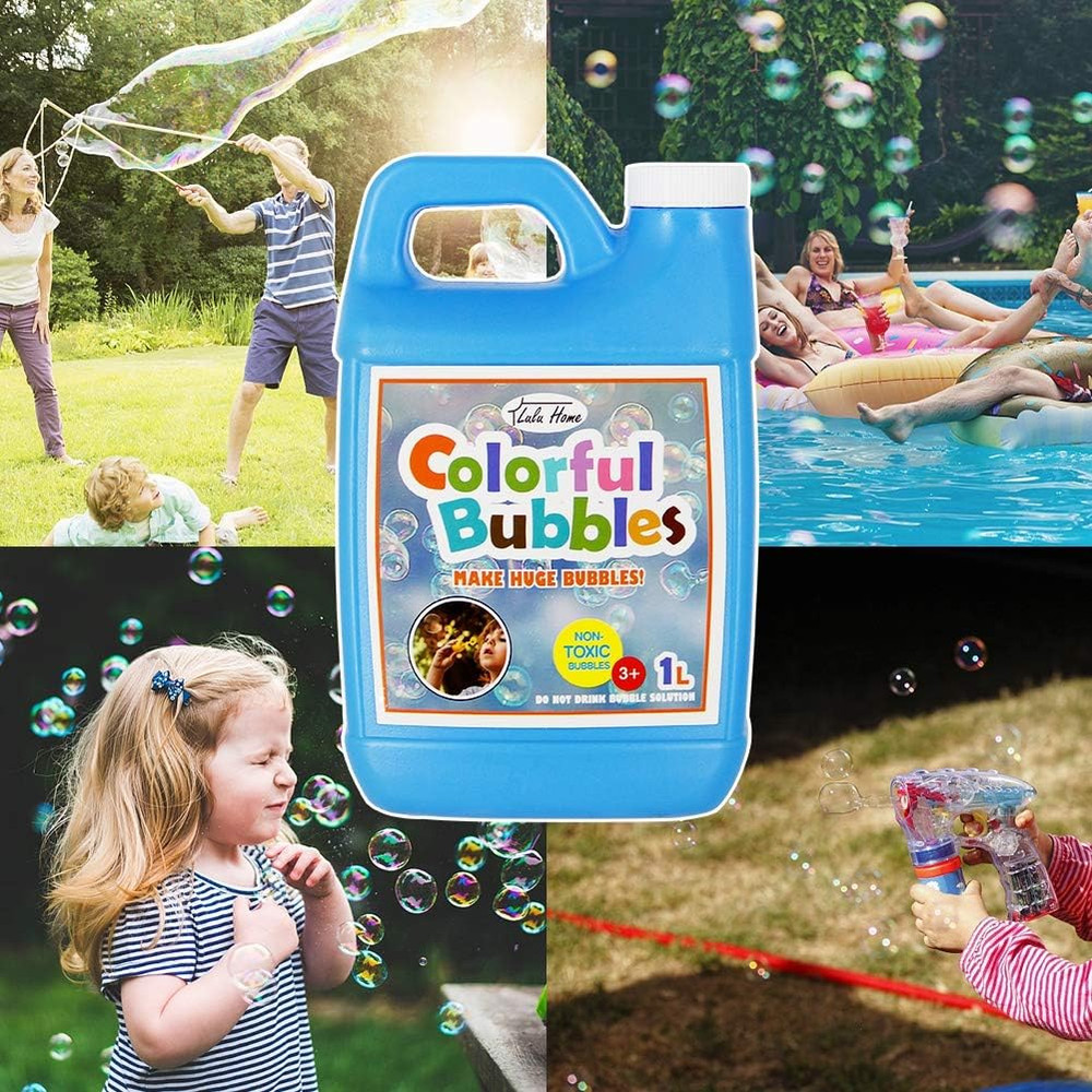 Concentrated Bubble Solution, 1 L/ 33.8 OZ Refill for Bubble Machines, Giant Wan