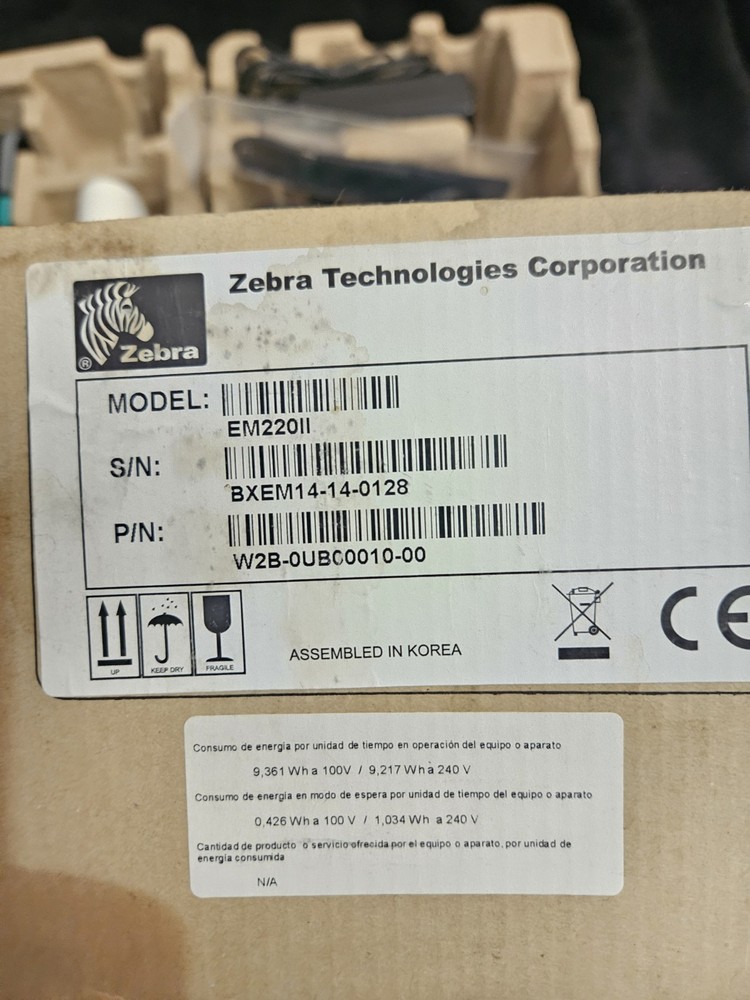 Zebra EM220II Bluetooth Mobile Thermal Receipt Printer Complete Kit Open Box