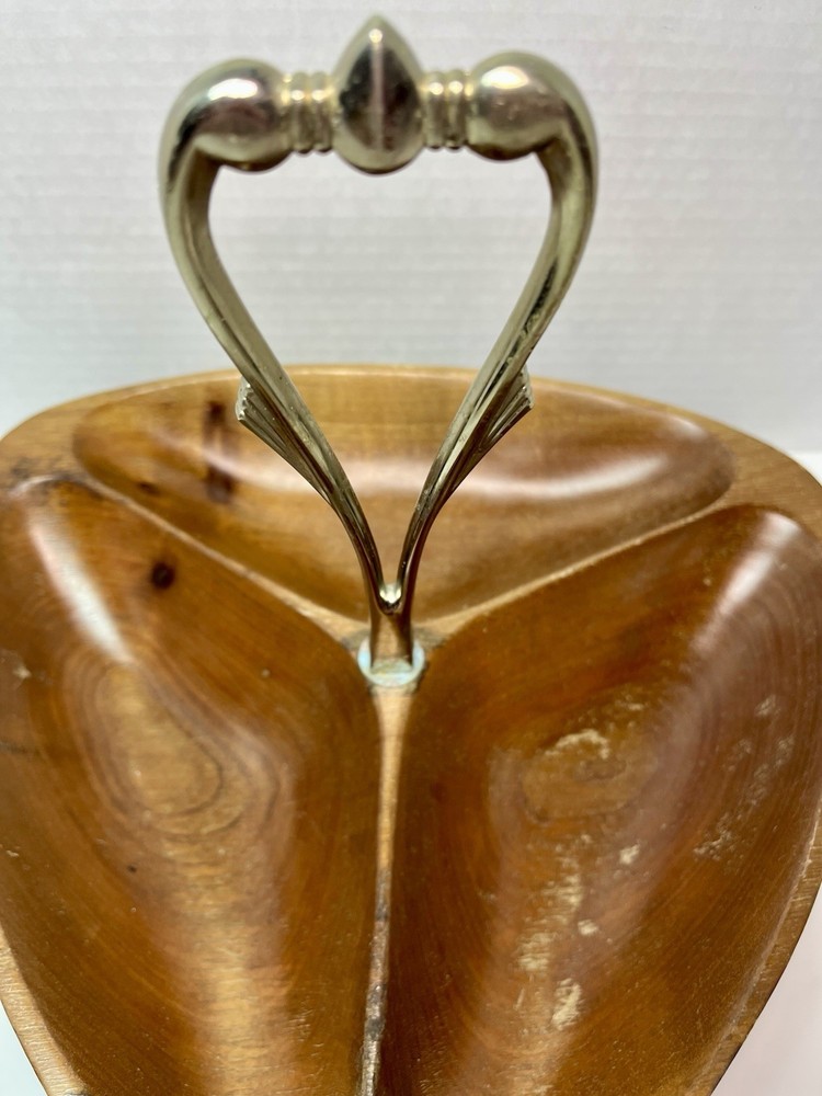 Vintage Rosewood Kromex Solid Wooden Serving Dish with Handle
