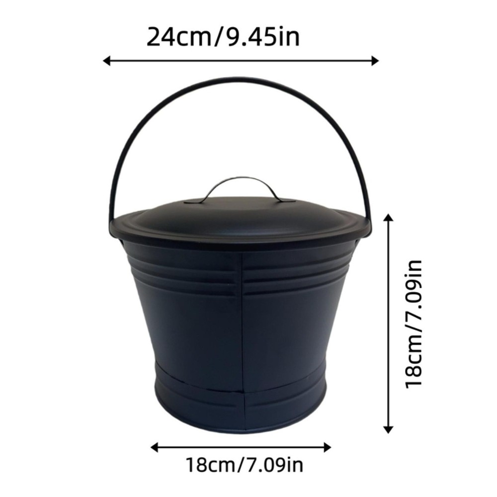 Ash Bucket Iron Multifunctional Efficient Sturdy for Fire Pits Indoor Hearth