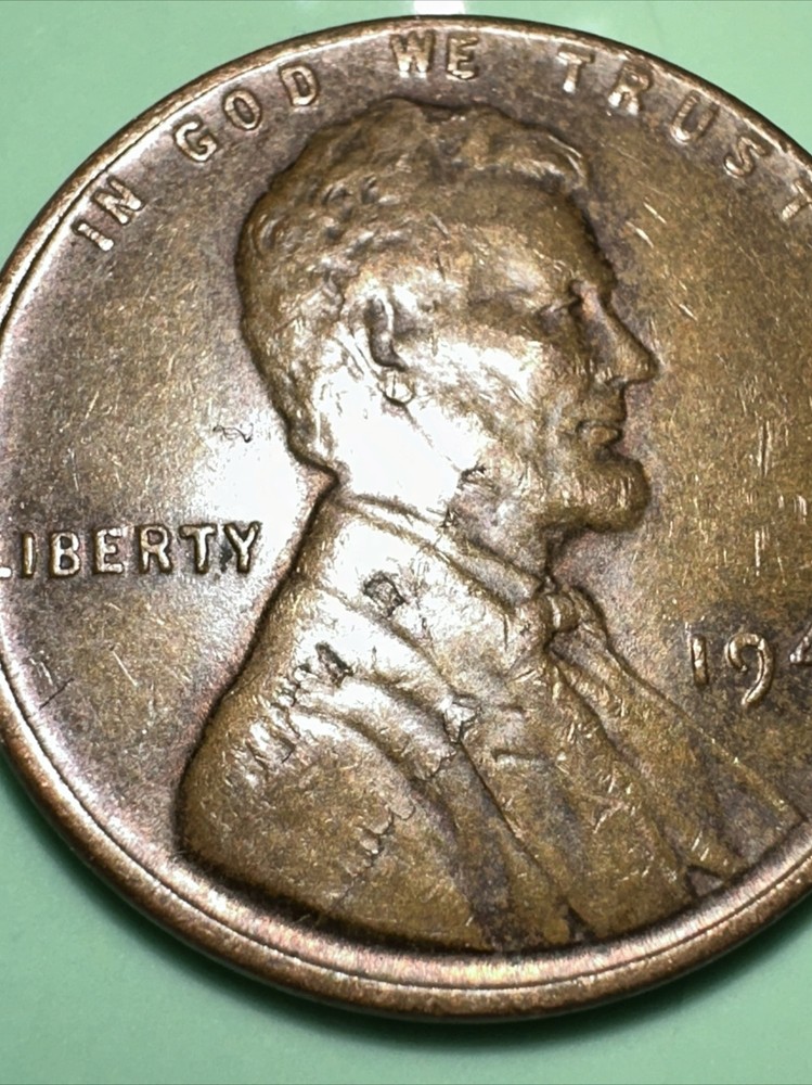 1944 Wheat Cent Lamination & Die Break, Cud errors, L On rim