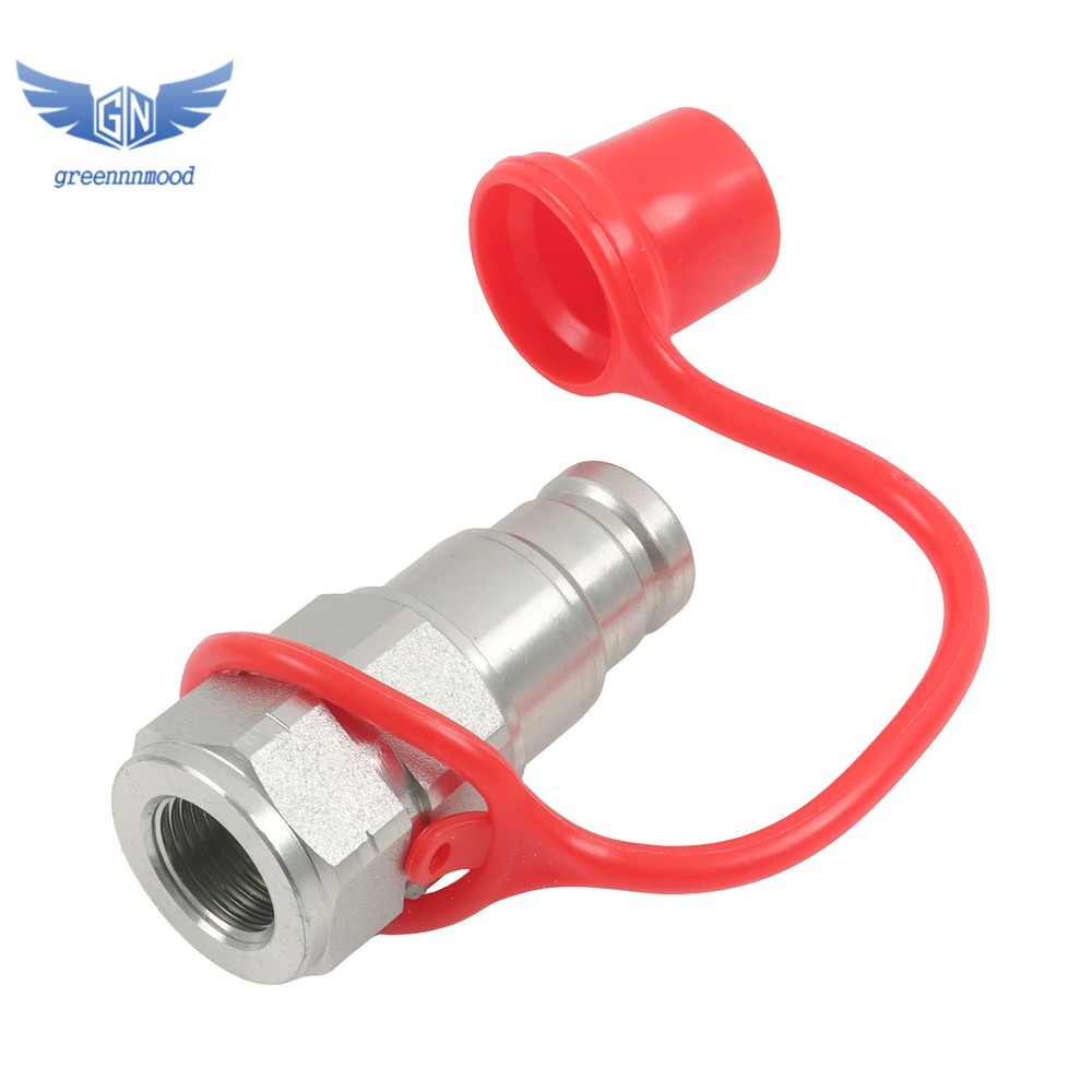 3/8" Flat Face Hydraulic Quick Connect Male Coupler Fitting, 3/8" NPT Thread