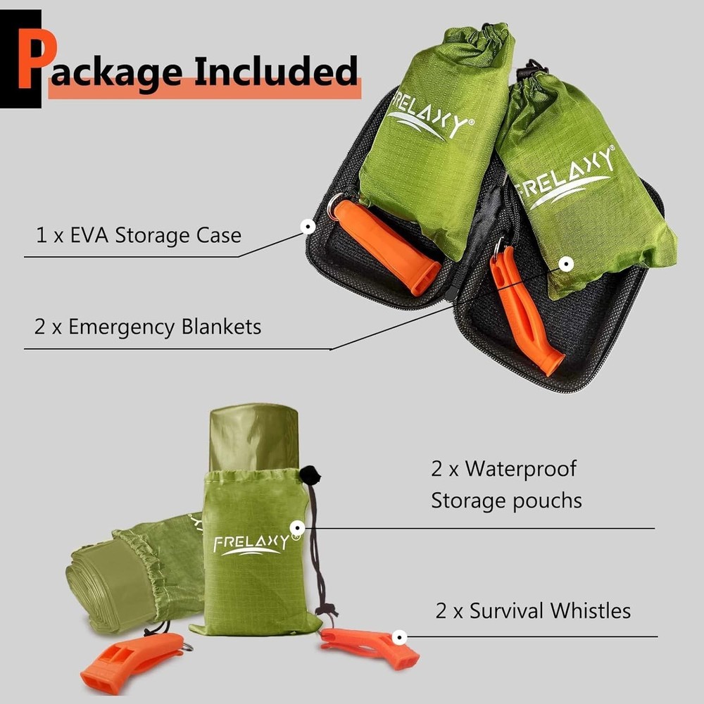 Emergency Blanket 2-Pack/4-Pack, Extra-Thick Extra-Large Space Blankets with