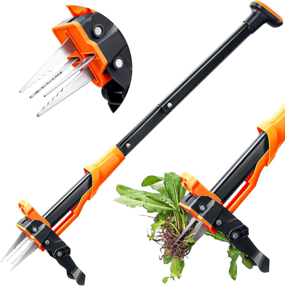 Stand Up Weed Puller Garden Root Remover Heavy Duty Weeder Tool Easy Eject