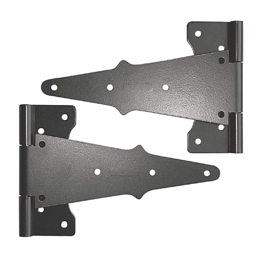 TH8BLK Black Galvanized Steel 8" Tee 2 pcs Hardware Gate Hinge