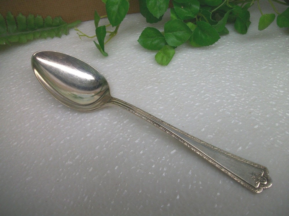 Vintage Oneida Rockford Silver BRADFORD Solid Serving Spoon 1929
