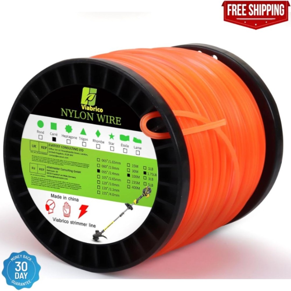 String Trimmer Line Square Orange Heavy Duty Weed Eater String Premium Nylon U