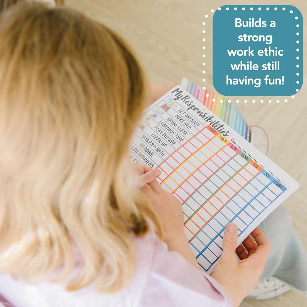 Kids Responsibility Chart Ages 3-6 Weekly Chore Routine Daily Task Checklist