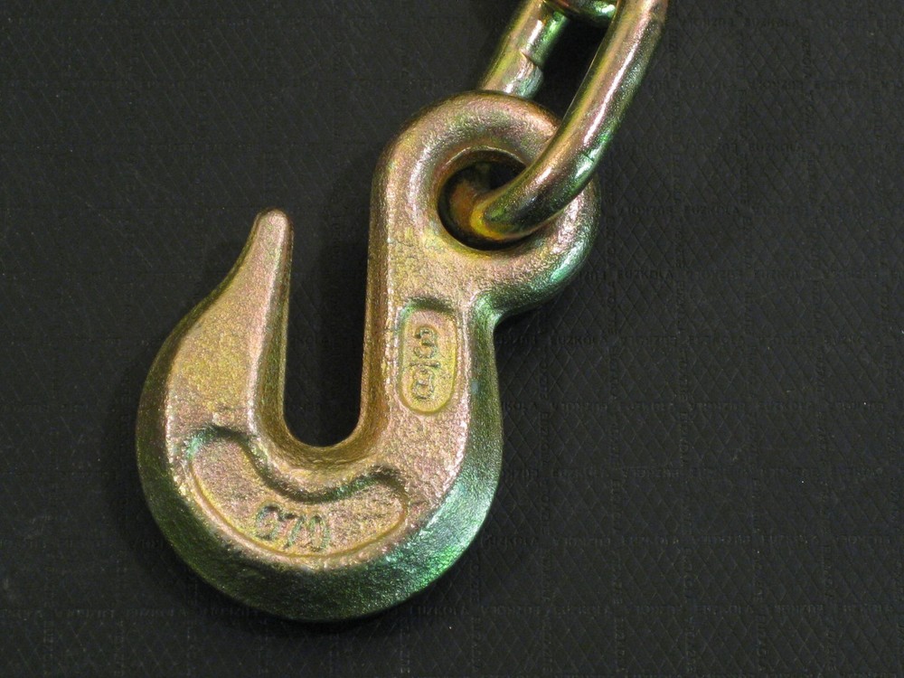 (2) 2" Ratchet Strap Chain Ends w Hook Stake Pocket Flatbed Tow Truck Tie Down