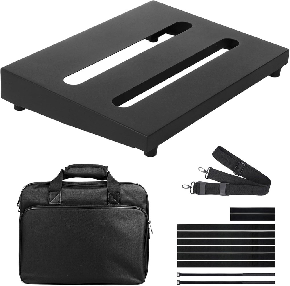 Compact 14" x 10.6" Guitar Pedal Board Bundle