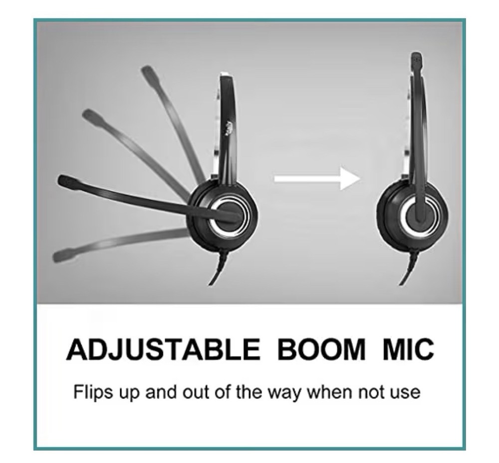 Polycom Phone Headset Noise Cancelling Mic RJ9 U10P Bottom Cable Compatible New