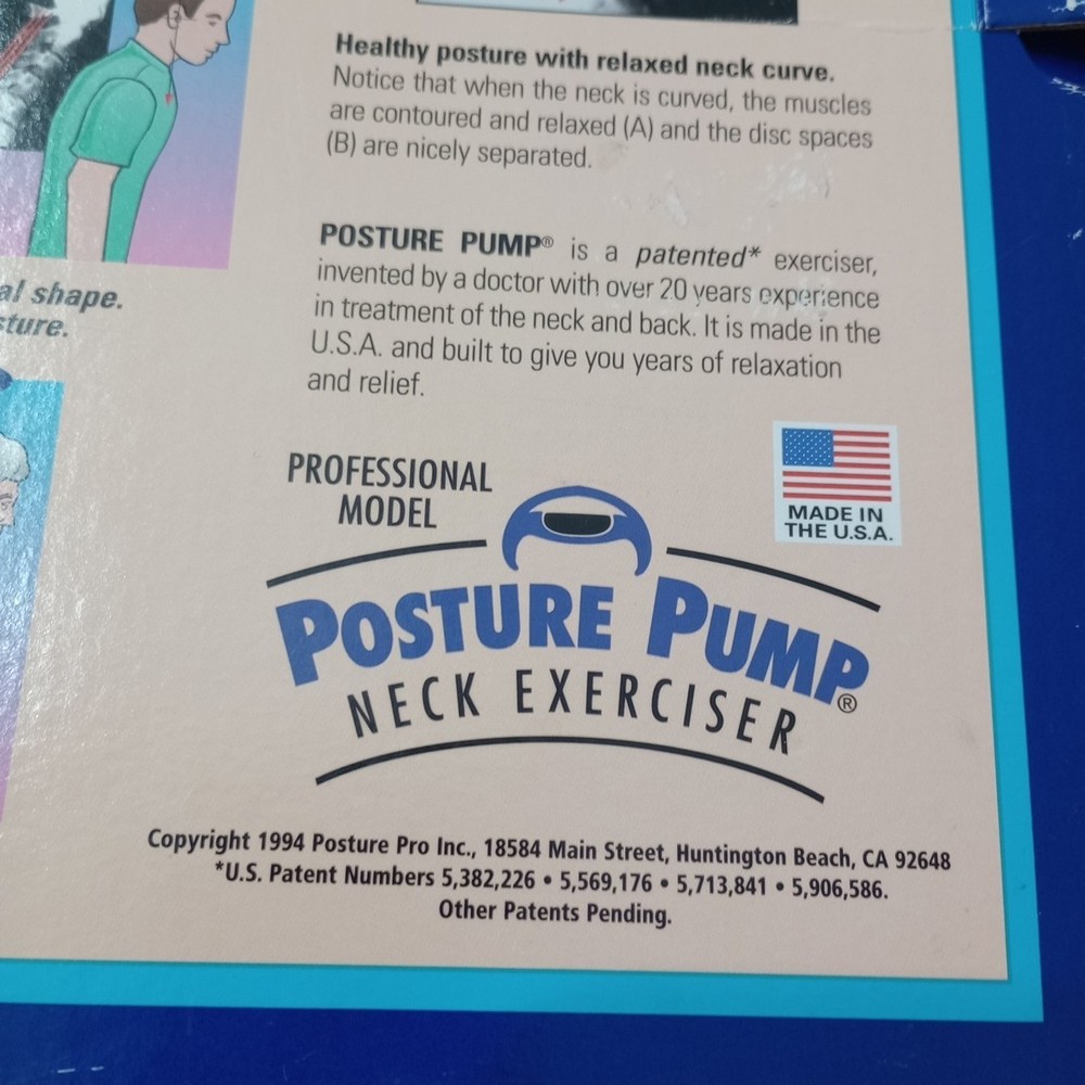 Posture Pump Professional Model 1000 Neck Exerciser Cervical Disc Hydrator +BOX