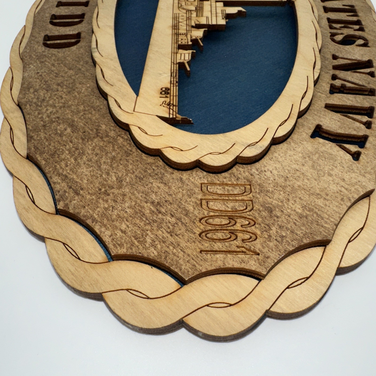 US Navy USS Kidd DD661 Wooden 3D Laser Cut Wall Decor Military Ship Plaque