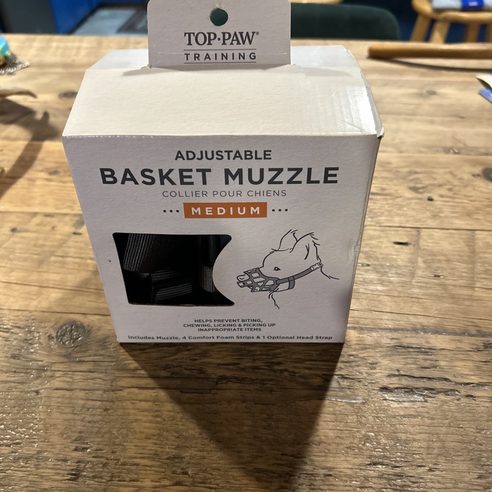 Top Paw Adjustable Dog Training Basket Muzzle Medium