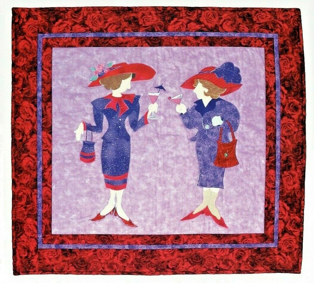 Red Hat Divas! Applique Wall Quilt Pattern by Custom Creations CC-126
