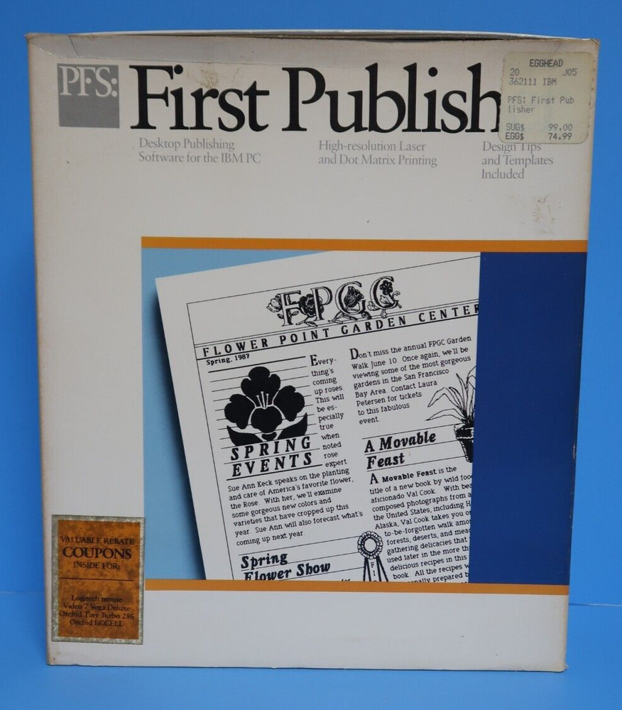 First Publish IBM Desktop Publishing Computer Program Software 5.25" Floppy Disc
