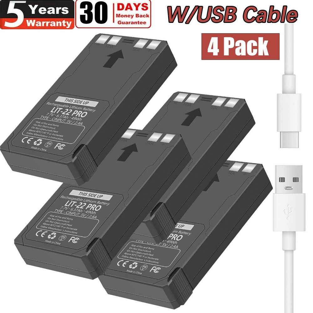 4-Pack Rechargeable LIT-22 Battery Compatible with Trail Camera Flex-M Flex G-36