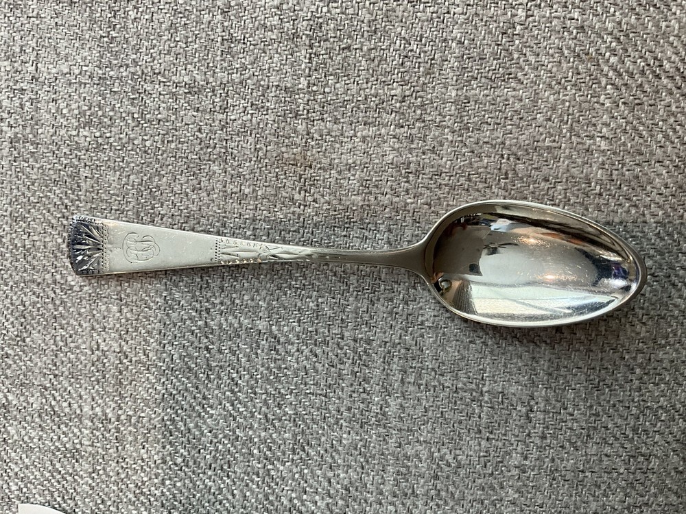 FA Durgin St Louis Sterling Silver Spoon Engraved And Mono Rare