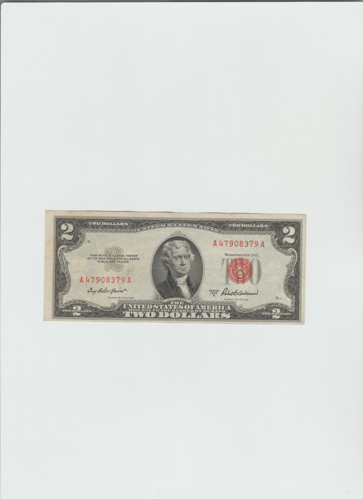 1953-A $2 Red Seal Note in lightly circulated condition.