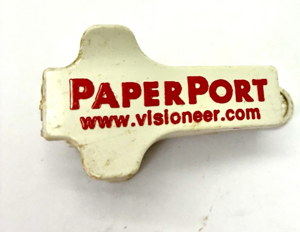 PaperPort Visioneer Ad Staple Remover Puller Extractor White Bakelite Red USA