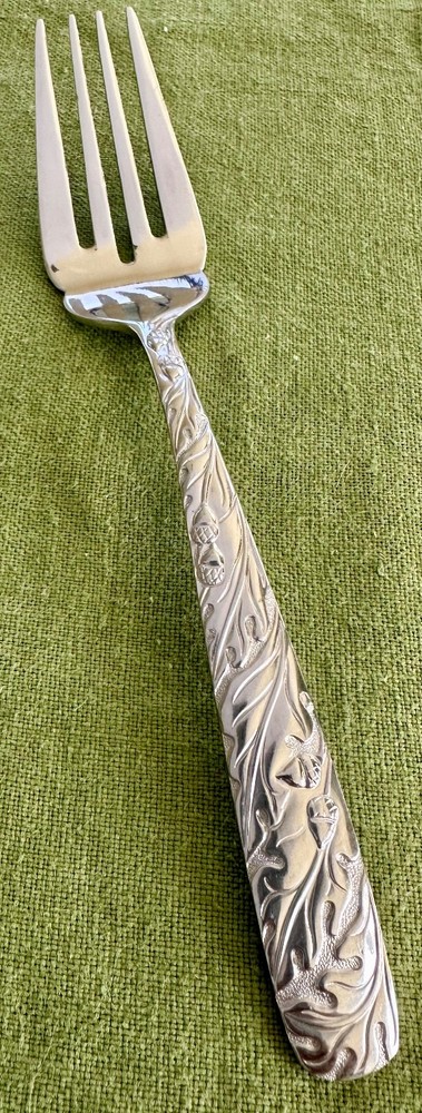 1 Reed & Barton Oakleaf Acorn Embossed Stainless Steel Silverware Salad Fork