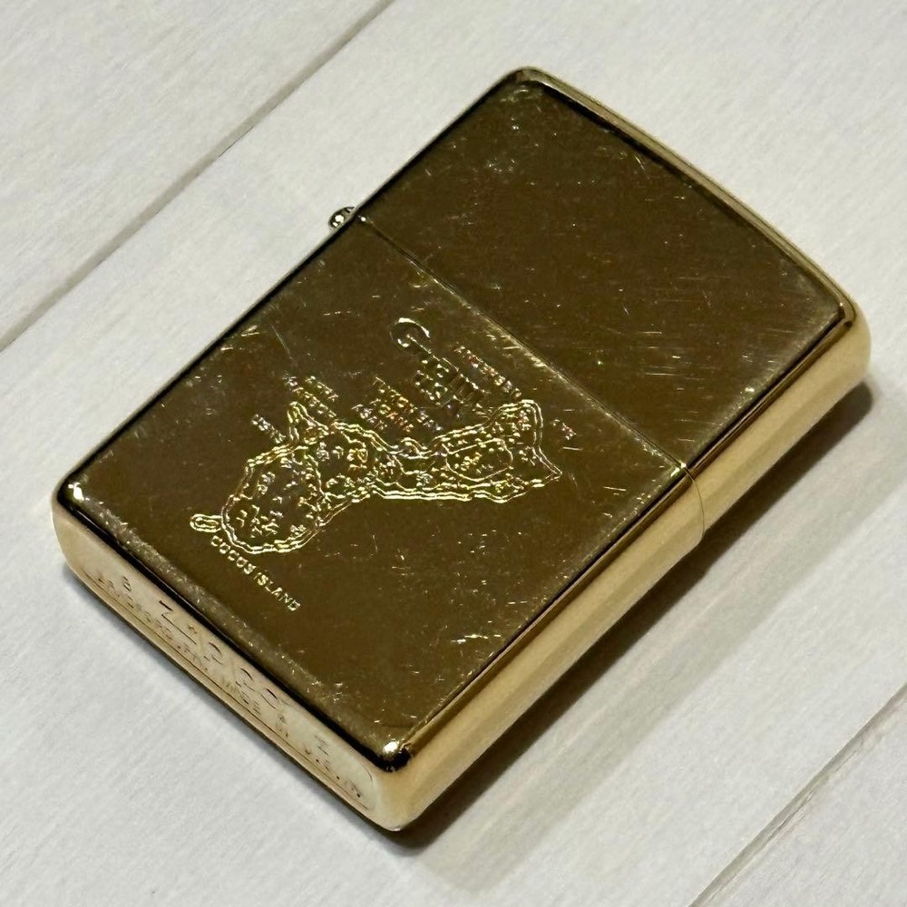 Vintage 1994 Guam map gold Zippo lighter