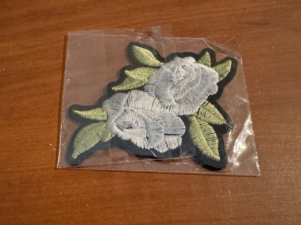 White Roses Applique Patch