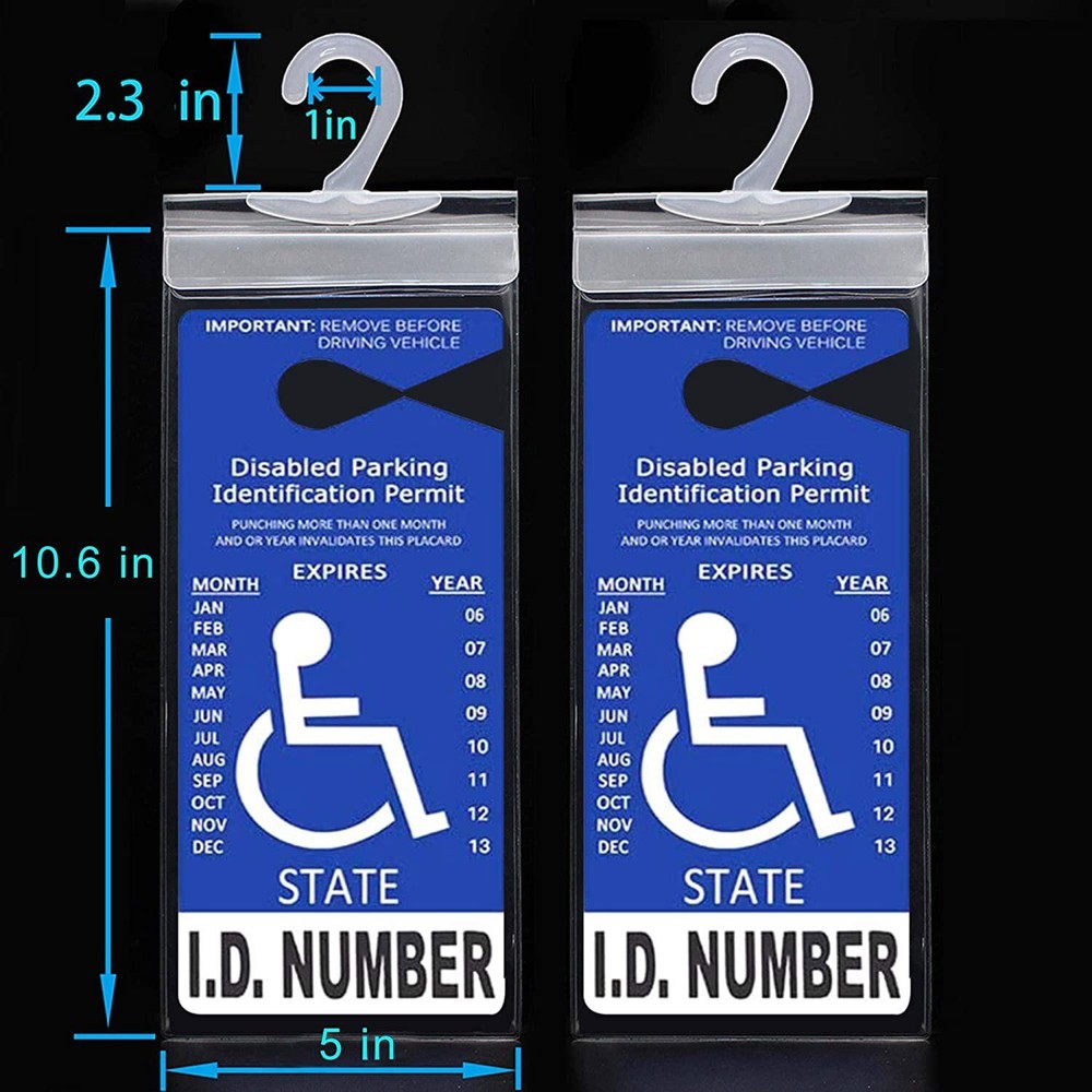Handicap Parking Permit Holder Cover Disabled Parking Placard Protector Pack 2