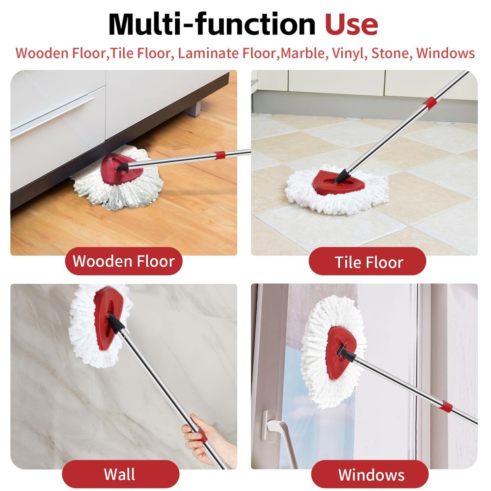 Mop Replace Heads Mop Handle and Mop Base Replacement for O Cedar EasyWring 1...
