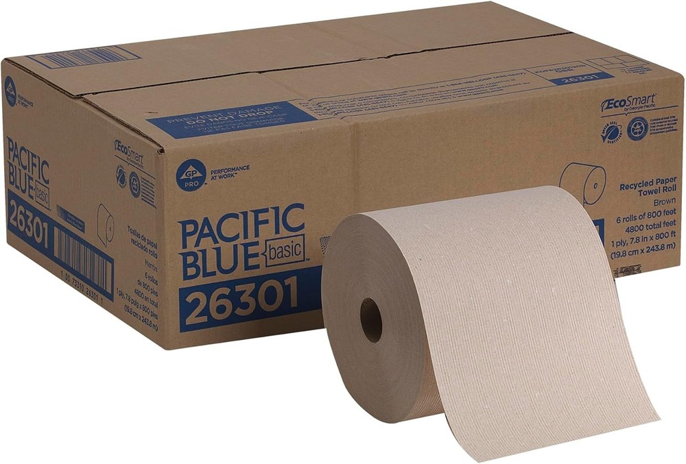 Pacific Blue Basic Recycled Hardwound Paper Towel Rolls by GP PRO ; Brown; 26...