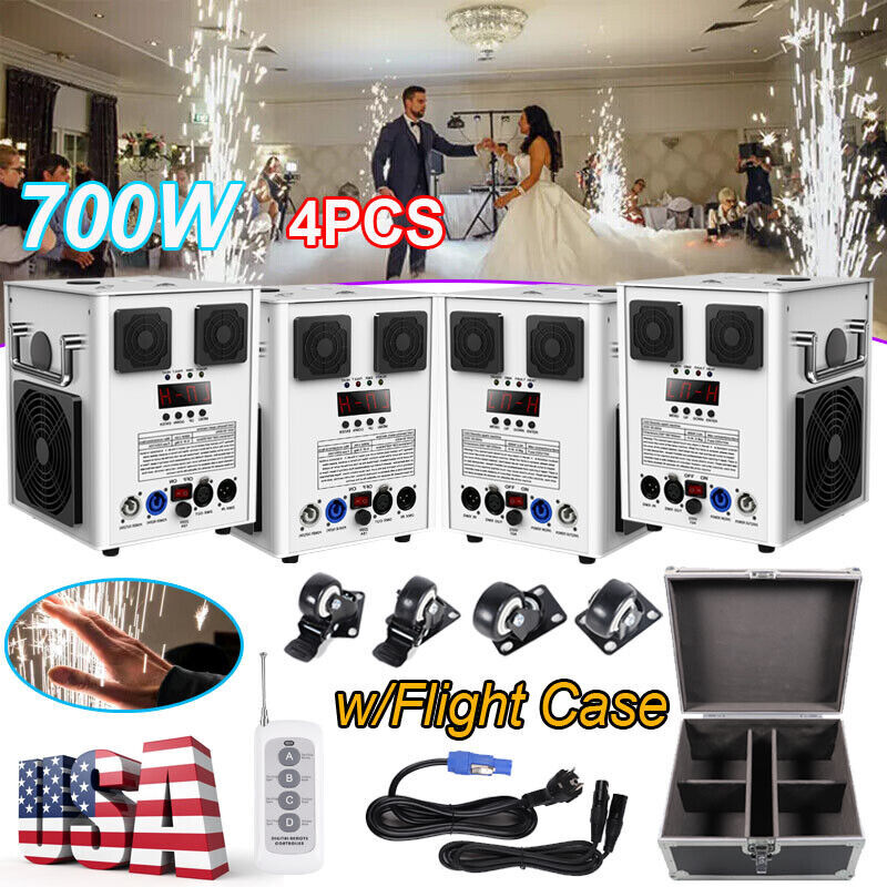 700W Cold Spark Firework Machine Stage Effect Wedding DJ Party w/Flight Case
