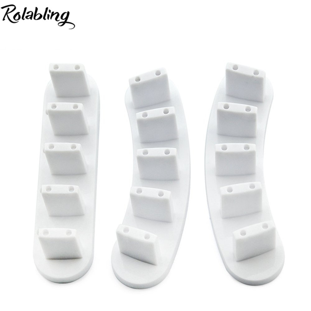 3Pcs False Nail Art Tips Practice Display Stand Tool with 10 Pcs False Nail Tips