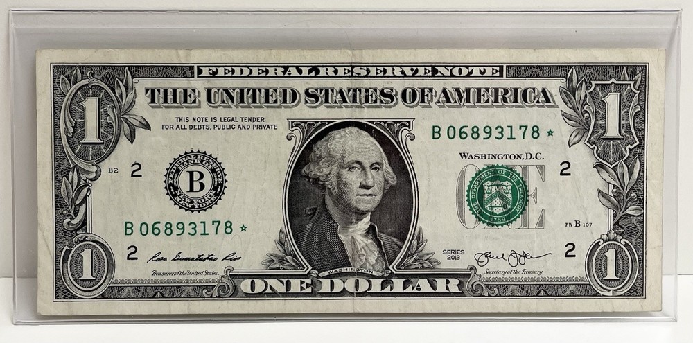 $1 2013 B Duplicate FW Star Note B06893178