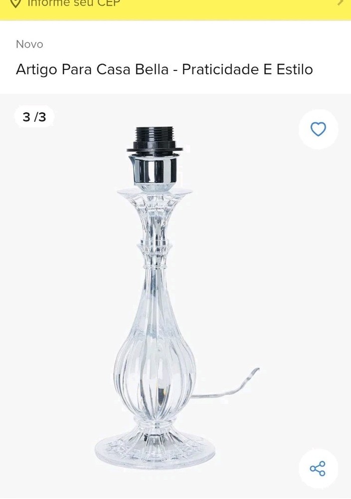 "Laura Ashley" Acrylic Clear Crystal Table Lamp EUC