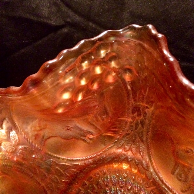 Carnival Amber glass dish