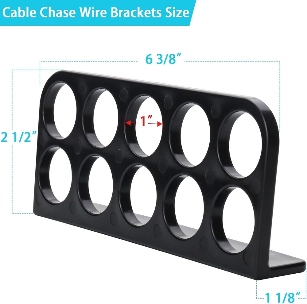 100Pack Cable Chase Wire Bracket, Cable Support Wire Bracket 100 Pack Black