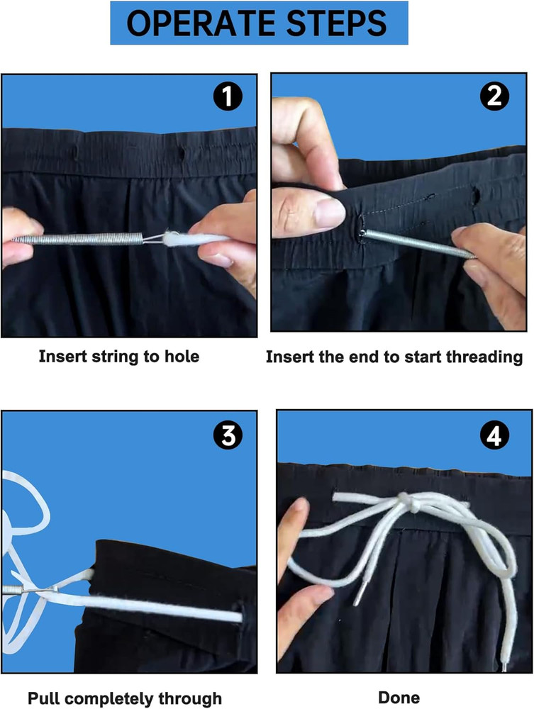 Serobela 12 Pcs Drawstring Cord 66 Inches XL Replacement Drawstring with Easy Th