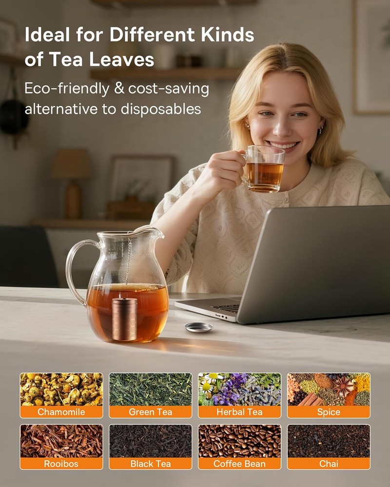 Tea Infusers, Extra Fine Mesh Tea Strainers for Loose Tea, Updated Slim Threa...