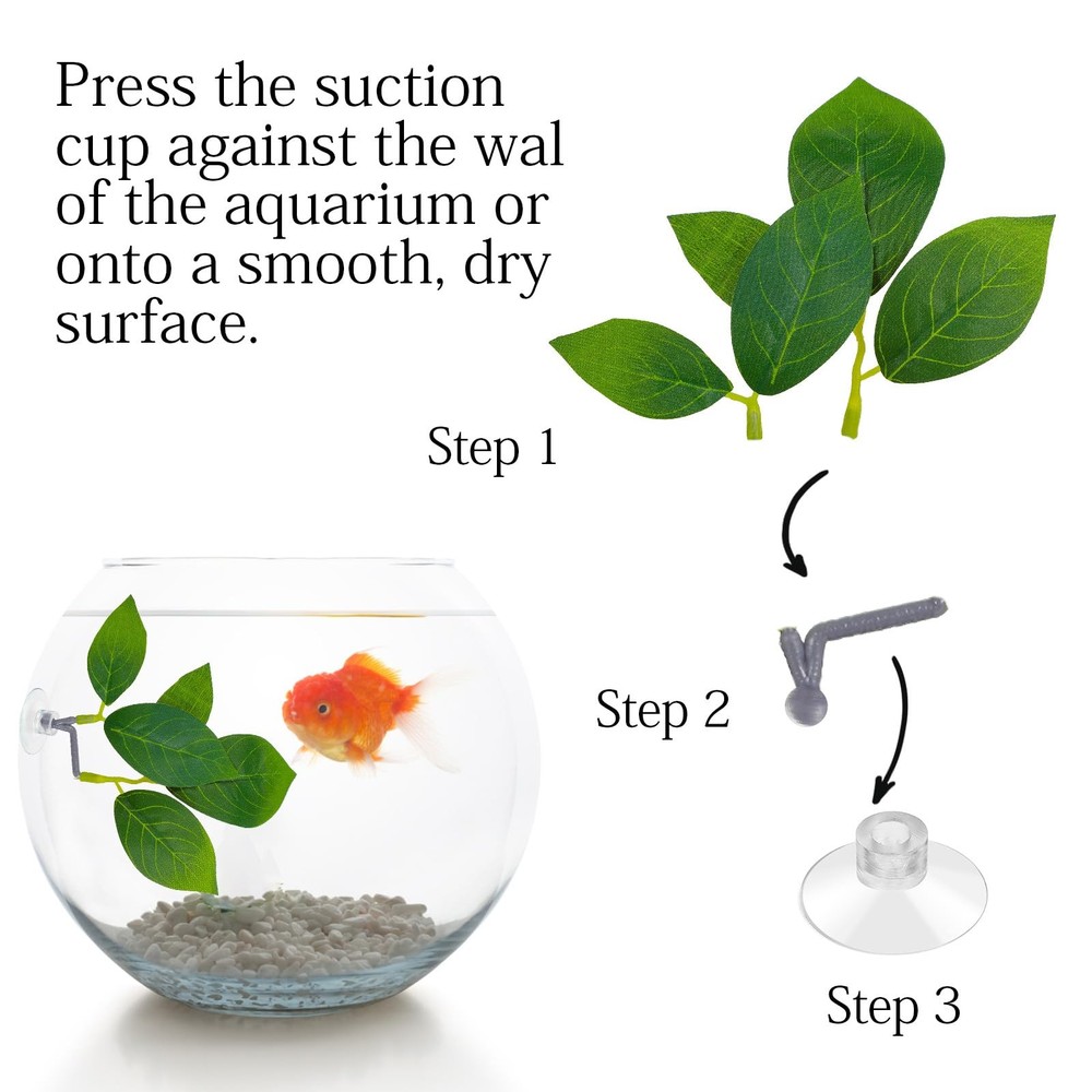 Thinp 3 Pack Betta Fish Leaf Pad, one size, Green, Transparent