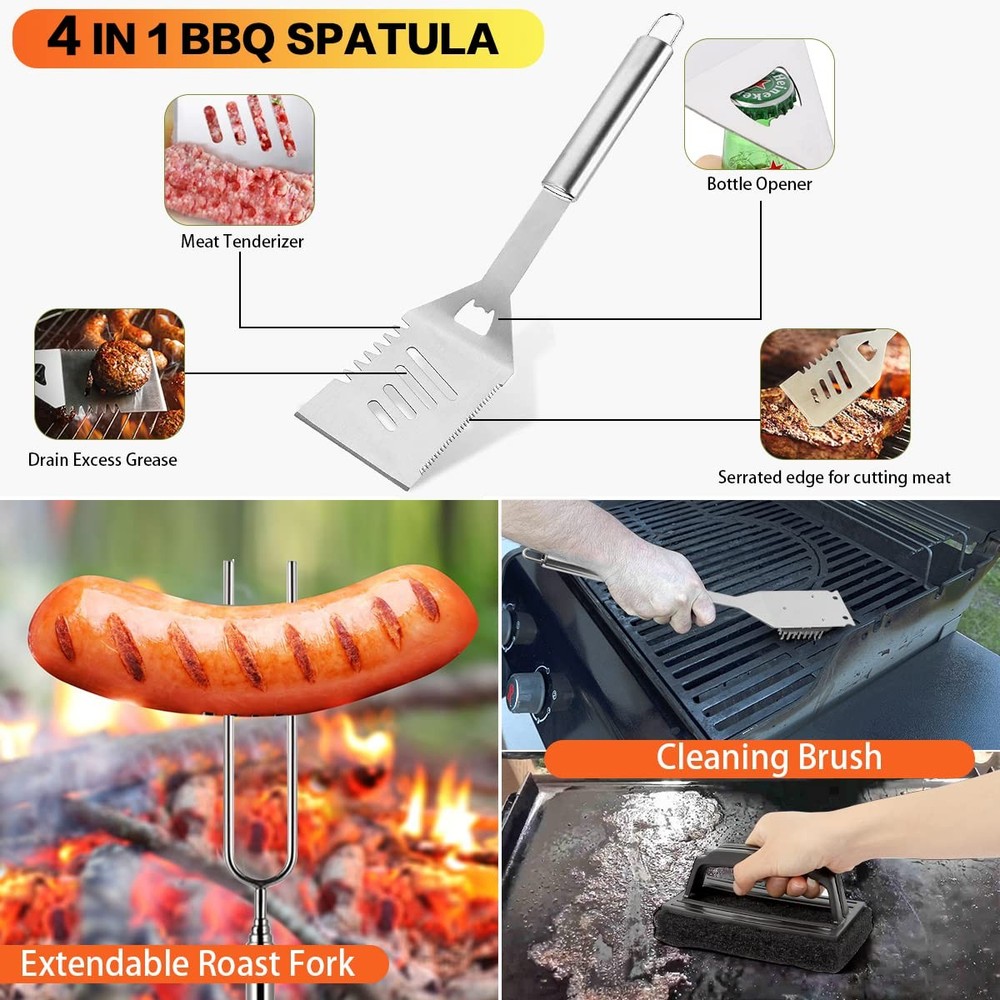 Griddle Accessories Kit, 144 Pcs Grill Tools Set for Silver