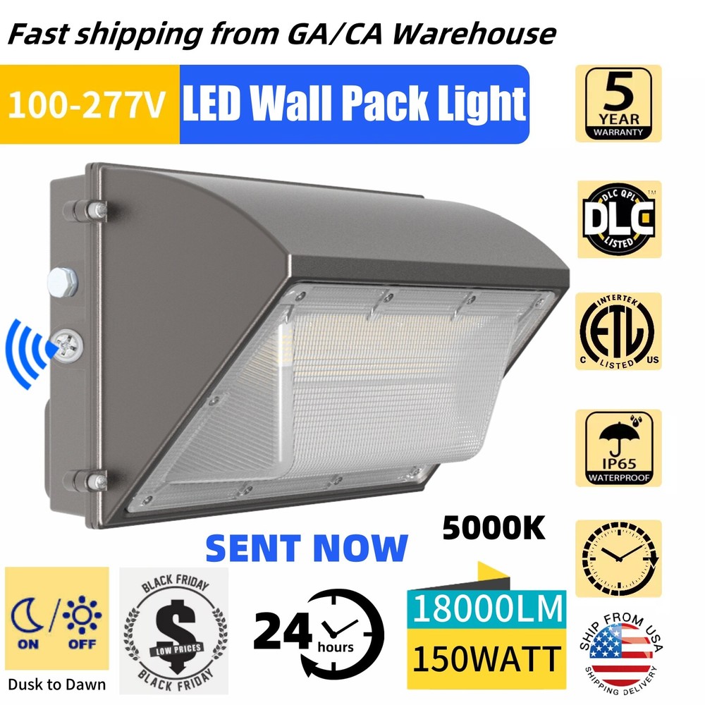 LED Wall Pack Light with Photocell,Dusk to Dawn Outdoor Security Light (1-4PACK)