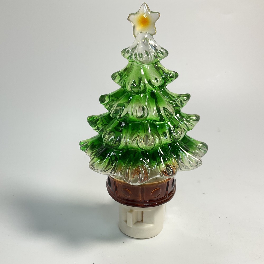 Christmas Tree Night Light - Plug in Ceramic 6" Plastic