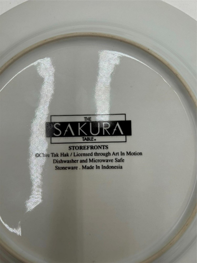 4) SAKURA STOREFRONTS SALAD PLATES