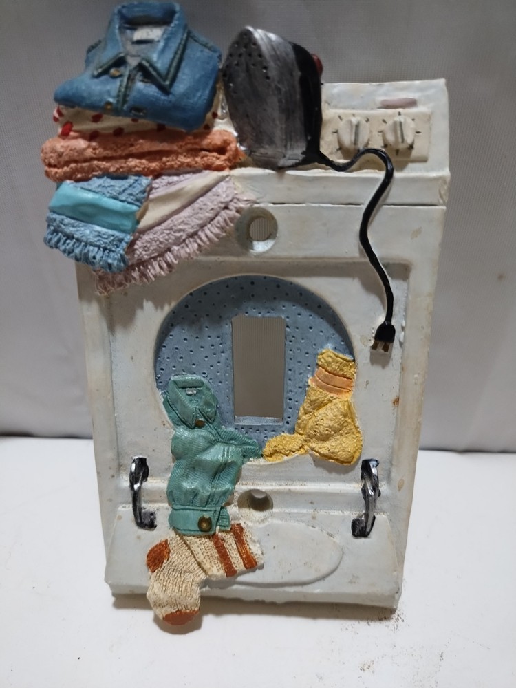 Vintage Switchplate Laundry Washing Machine Hand Painted Light Switch Plate