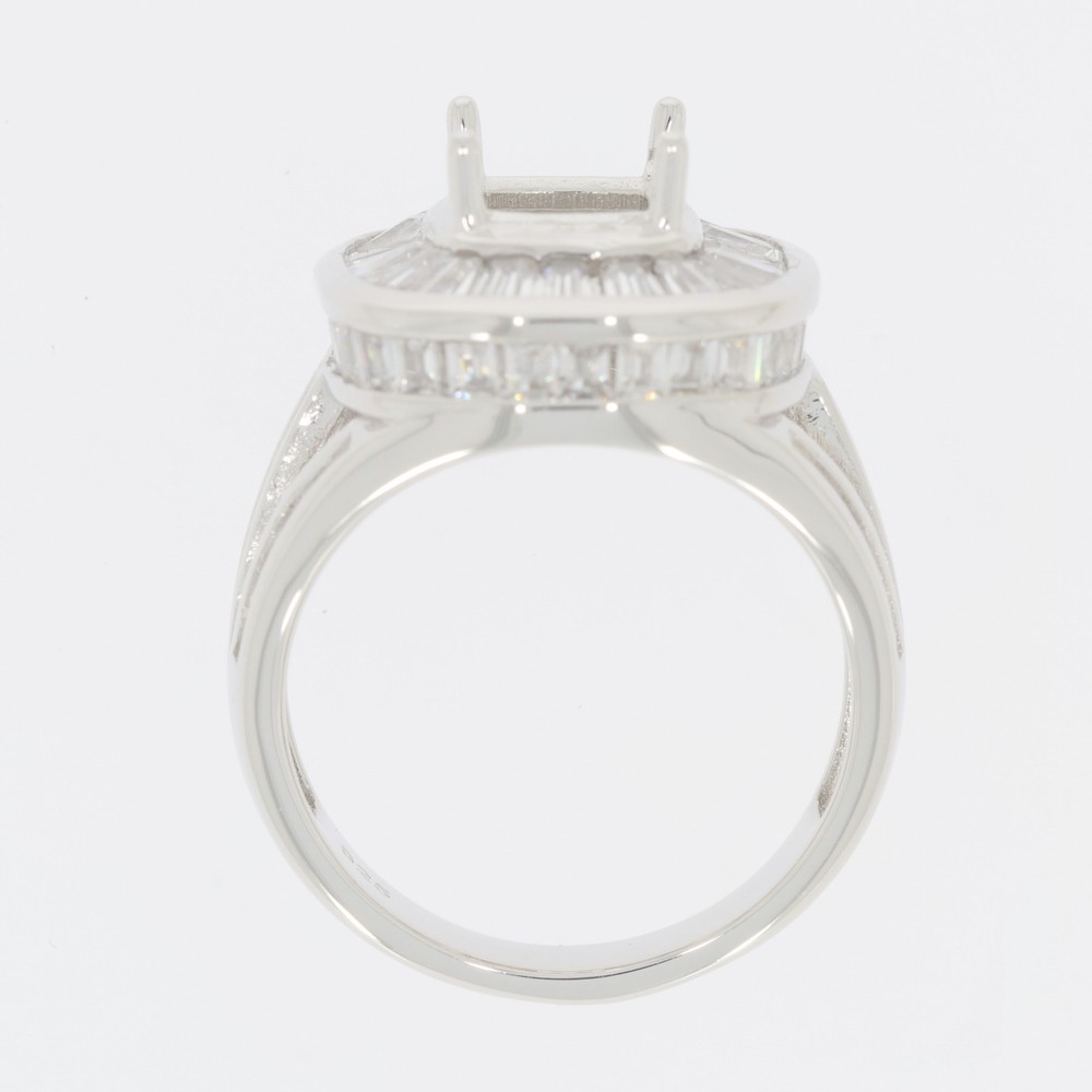 Sterling Silver Semi Mount Ring Setting Cushion CU 9x7mm