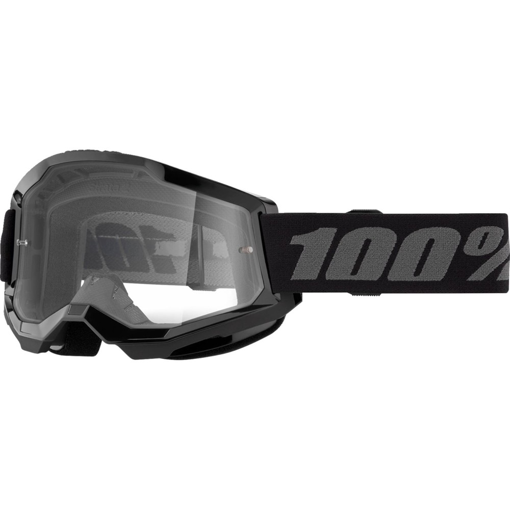 100% Strata 2 Goggles - Black - Clear OPEN BOX 50027-00013