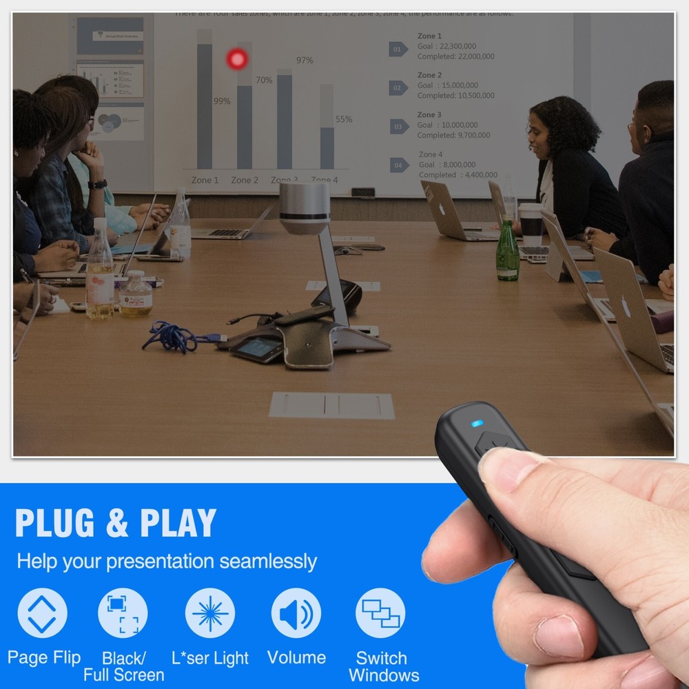 Presentation Cicker Wireless Presenter Remote PowerPointer Clicker Laser Pointer