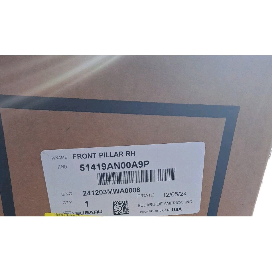 Subaru Front A Pillar Right Side Part Number 51419AN00A9P