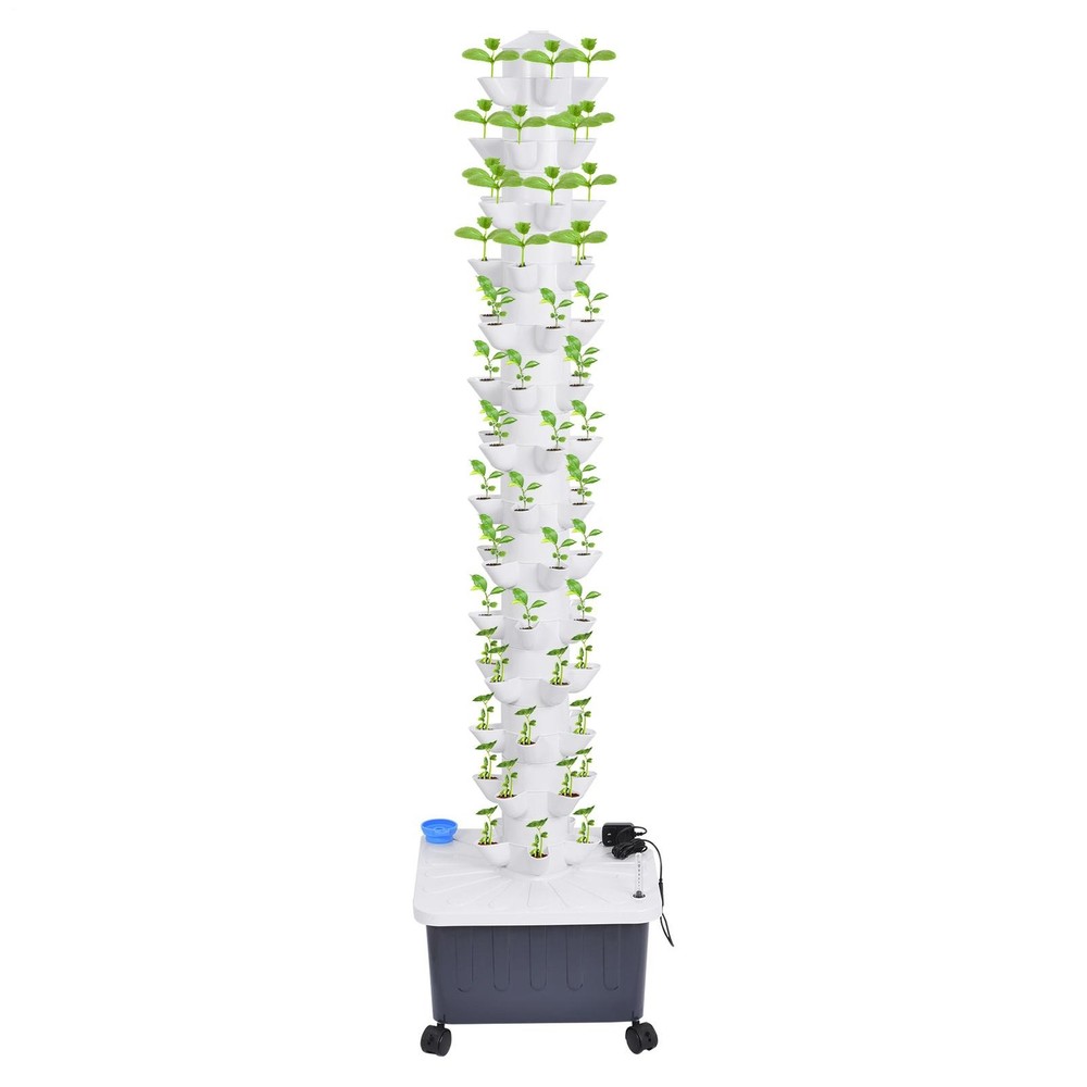 Hydroponic Growing System with Wheel 70 Pods Indoor Hydroponic Tower
